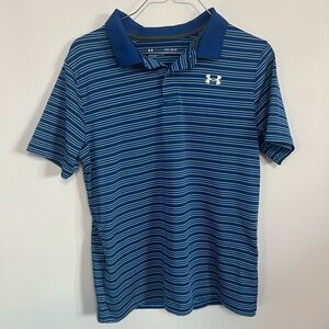 Under Armour Kid’s Navy and White Striped Polo